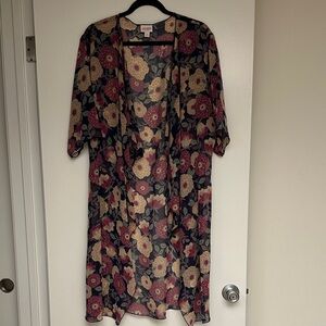 LuLaRoe Floral Open-Front Kimono